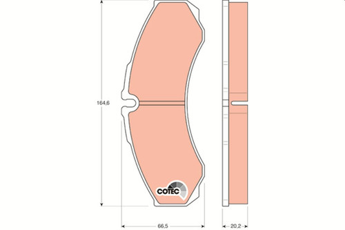 Juego de pastillas de freno TRW GDB1345 164,6mm 66,5mm