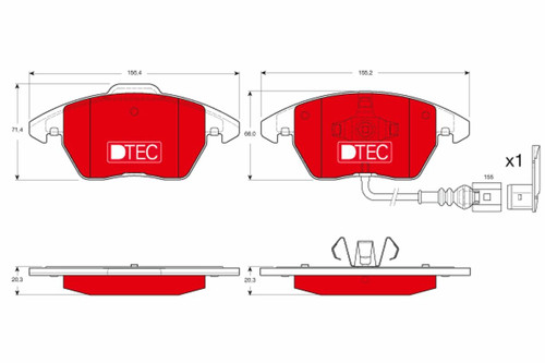 Juego de pastillas de freno TRW GDB1550DTE 1por eje 155mm