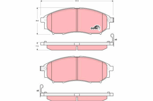 Juego de pastillas de freno TRW GDB3392 157mm 58,5mm