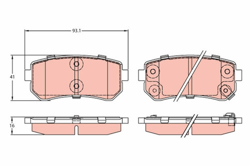 Juego de pastillas de freno TRW GDB3421 93,1mm 15,2mm
