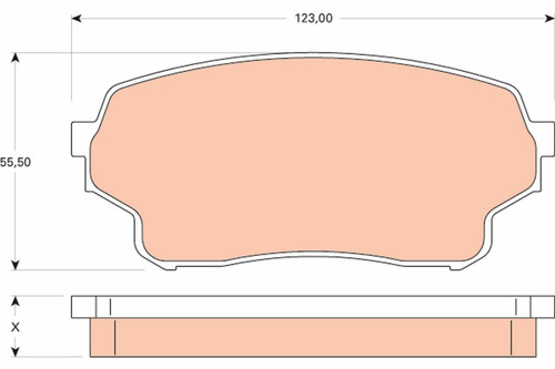 Juego de pastillas de freno TRW GDB3490 123mm 55,5mm