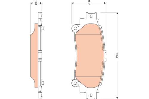 Juego de pastillas de freno TRW GDB3497 115,2mm 45,7mm