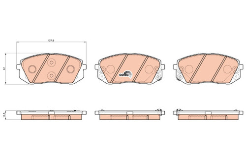 Juego de pastillas de freno TRW GDB3530 137,8mm 61mm