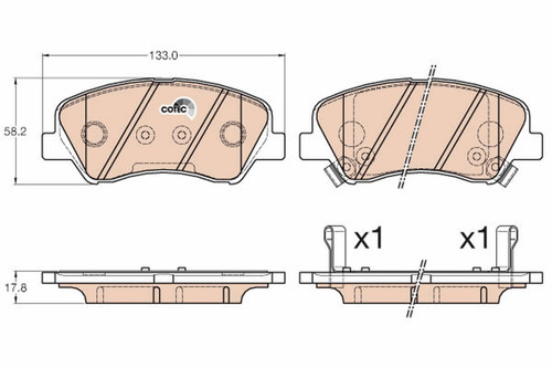 Juego de pastillas de freno TRW GDB3548 133mm 58,2mm