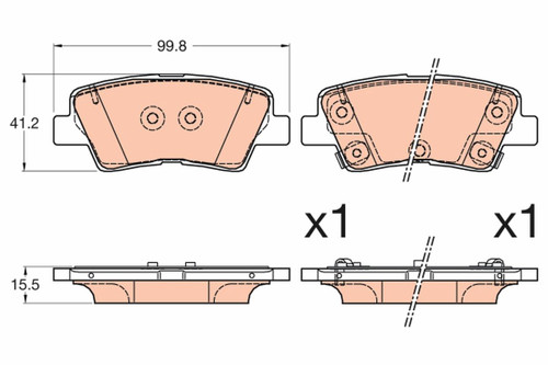 Juego de pastillas de freno TRW GDB3594 99,8mm 41,2mm