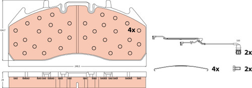 Juego de pastillas de freno TRW GDB5096 249,5mm 109,7mm