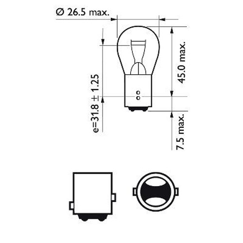 Lámpara PHILIPS 12499CP 12V 21/5W
