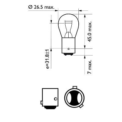 Lámpara PHILIPS 12594CP 12V 21/4W
