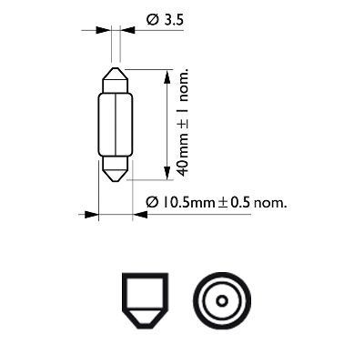 Lámpara, iluminación de guantera PHILIPS 12864CP 12V 5W