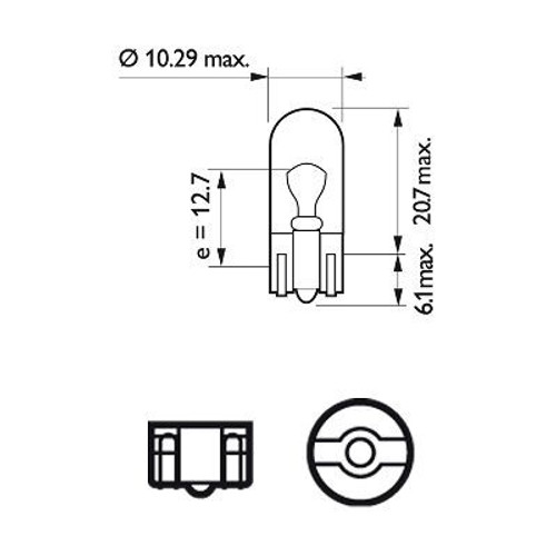 Bombilla, luz de posición lateral PHILIPS 13961CP 24V 5W