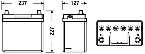 Batería de arranque TUDOR TB454 12V 45Ah