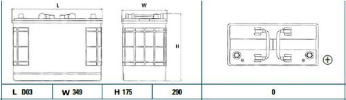 Batería de arranque TUDOR TG1250 12V 125Ah