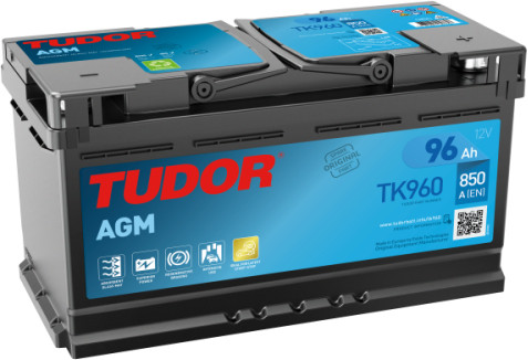Batería Tudor TK960 vista frontal elevada
