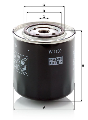 Filtro de aceite MANN-FILTER W 1130 115mm 108mm