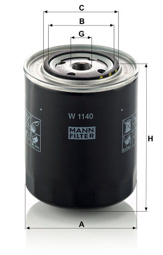 Filtro, sistema hidráulico operador MANN-FILTER W 1140 135mm 108mm