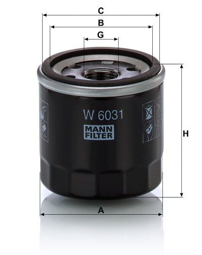 Filtro de aceite MANN-FILTER W 6031 65mm 66mm