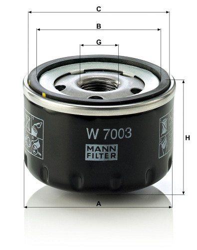 Filtro de aceite MANN-FILTER W 7003 53mm 76mm