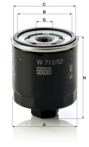 Filtro de aceite MANN-FILTER W 712/52 92mm 76mm