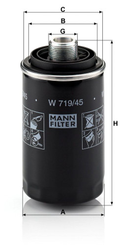 Filtro de aceite MANN-FILTER W 719/45 143mm 76mm