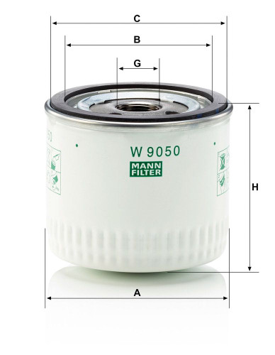 Filtro de aceite MANN-FILTER W 9050 86mm 93mm