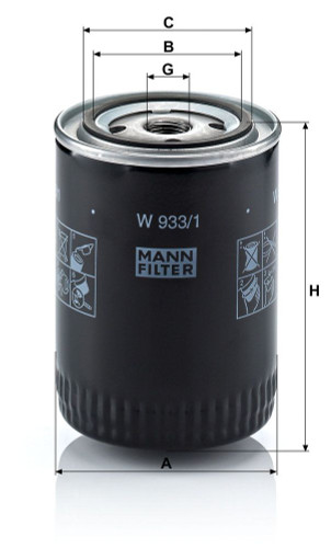 Filtro de aceite MANN-FILTER W 933/1 130mm 93mm