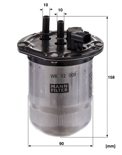 Filtro combustible MANN-FILTER WK 12 008 158mm 90mm