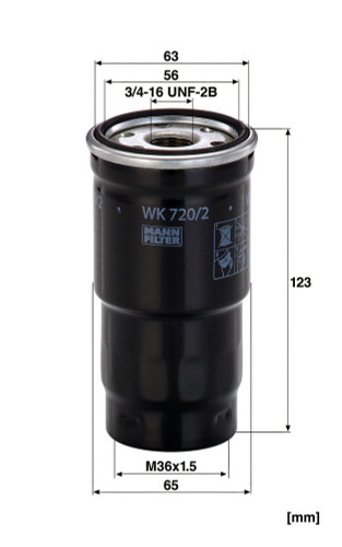 Filtro combustible MANN-FILTER WK 720/2 x 123mm 65mm