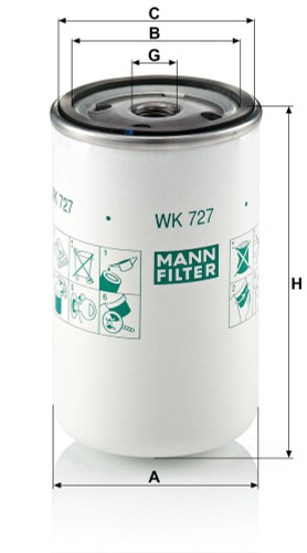 Filtro combustible MANN-FILTER WK 727 124mm 76mm