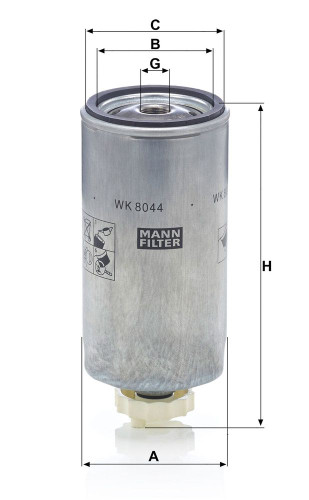 Filtro combustible MANN-FILTER WK 8044 x 168mm 76mm
