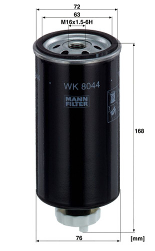 Filtro combustible MANN-FILTER WK 8044 x 168mm 76mm