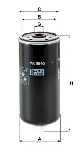 Filtro combustible MANN-FILTER WK 854/2 189mm 76mm