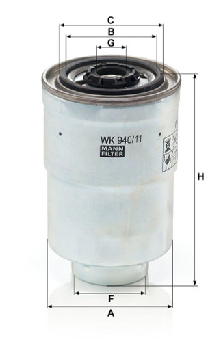 Filtro combustible MANN-FILTER WK 940/11 x 140mm 91mm