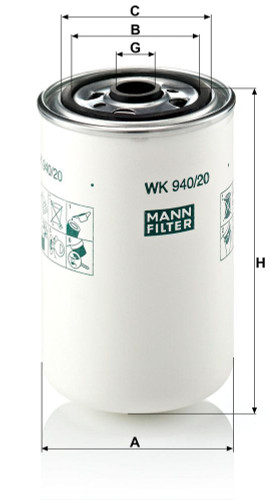 Filtro combustible MANN-FILTER WK 940/20 147mm 93mm