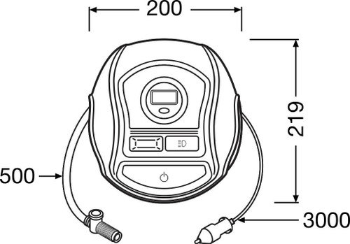 Probador, cargador aire neumáticos ams-OSRAM OTI400 0,684kg 197mm