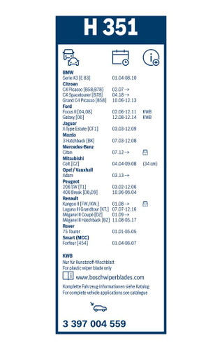 Limpiaparabrisas BOSCH 3 397 004 559 350mm