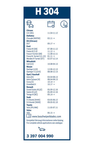 Limpiaparabrisas BOSCH 3 397 004 990 300mm
