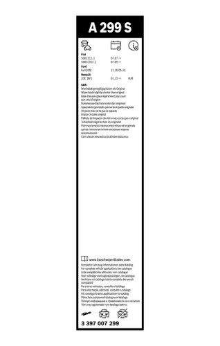 Limpiaparabrisas BOSCH 3 397 007 299 600mm 340mm