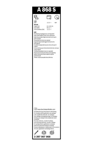 Limpiaparabrisas BOSCH 3 397 007 868 650mm 340mm