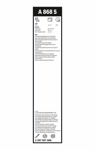 Limpiaparabrisas BOSCH 3 397 007 868 650mm 340mm