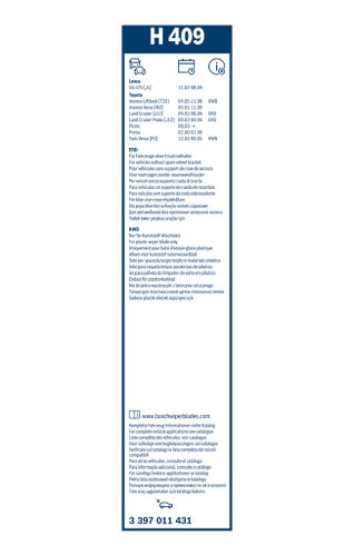 Limpiaparabrisas BOSCH 3 397 011 431 400mm