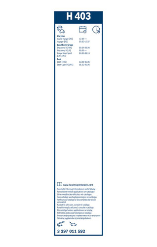 Limpiaparabrisas BOSCH 3 397 011 592 400mm