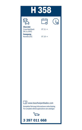 Limpiaparabrisas BOSCH 3 397 011 668 350mm