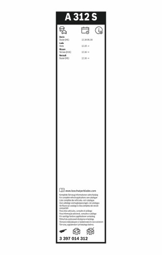 Limpiaparabrisas BOSCH 3 397 014 312 600mm 450mm