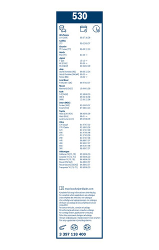 Limpiaparabrisas BOSCH 3 397 118 400 530mm 530mm
