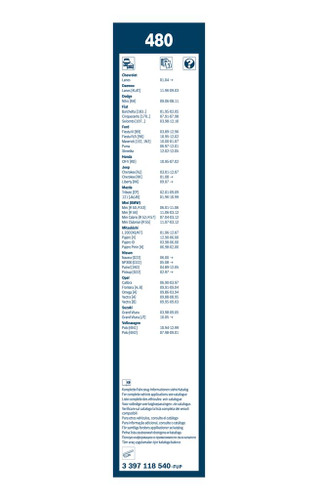 Limpiaparabrisas BOSCH 3 397 118 540 475mm 475mm