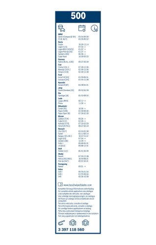 Limpiaparabrisas BOSCH 3 397 118 560 500mm 500mm