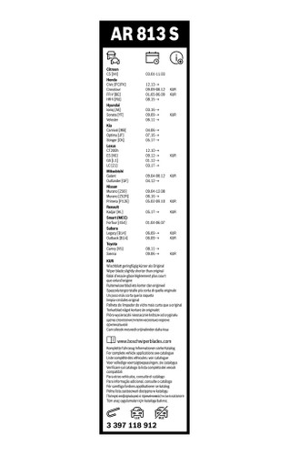 Limpiaparabrisas BOSCH 3 397 118 912 650mm 450mm