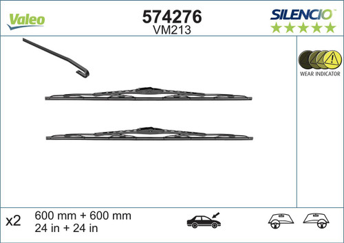 Limpiaparabrisas VALEO 574276 600mm 600mm
