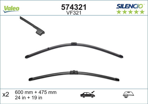 Limpiaparabrisas VALEO 574321 600mm 475mm