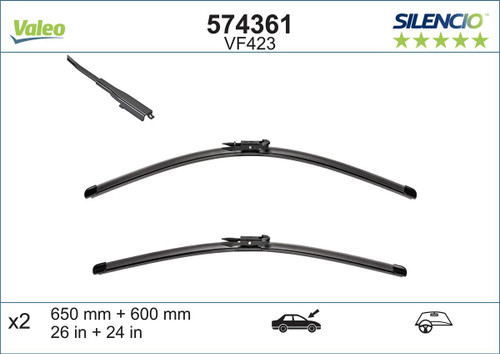 Limpiaparabrisas VALEO 574361 650mm 600mm